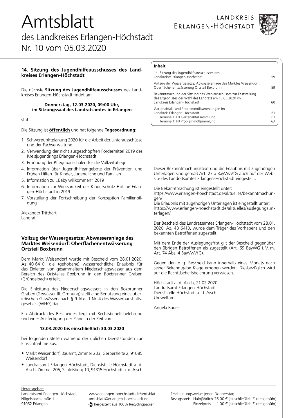 Amtsblatt Des Landkreises Erlangen-Höchstadt Nr