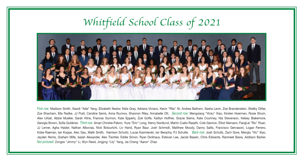 Whitfield School Class of 2021