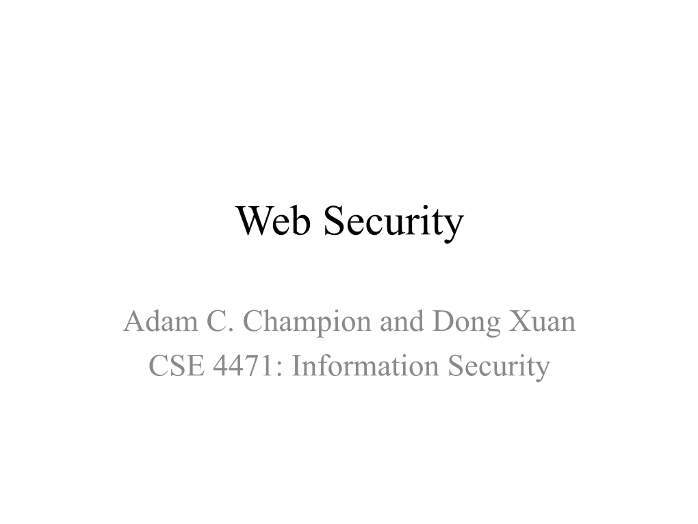 Web Security