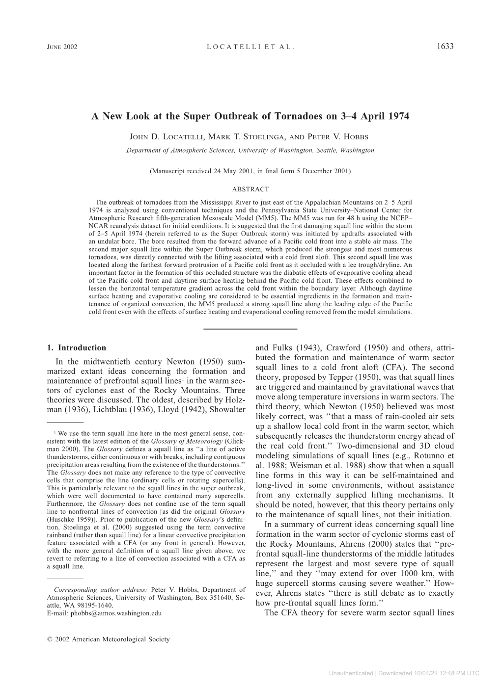 A New Look at the Super Outbreak of Tornadoes on 3–4 April 1974