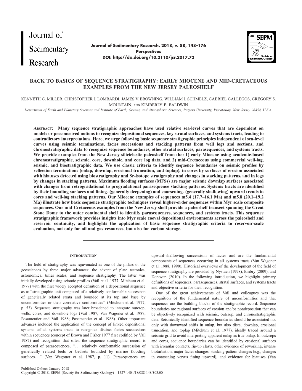 Back to Basics of Sequence Stratigraphy: Early Miocene and Mid-Cretaceous Examples from the New Jersey Paleoshelf