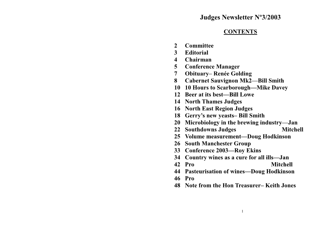 Judges Newsletter Nº3/2003