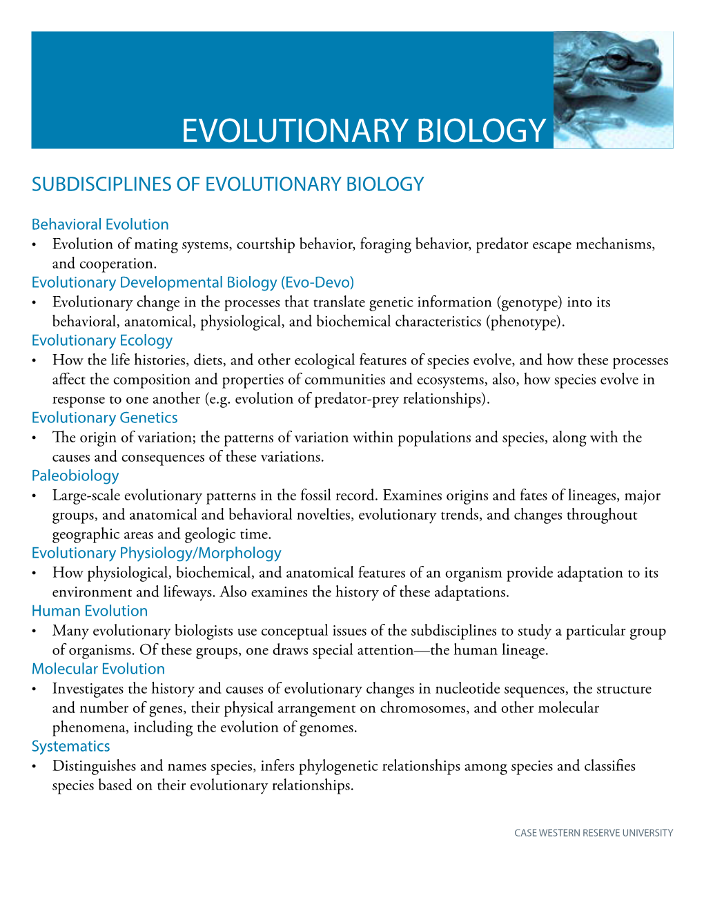 Evolutionary Biology