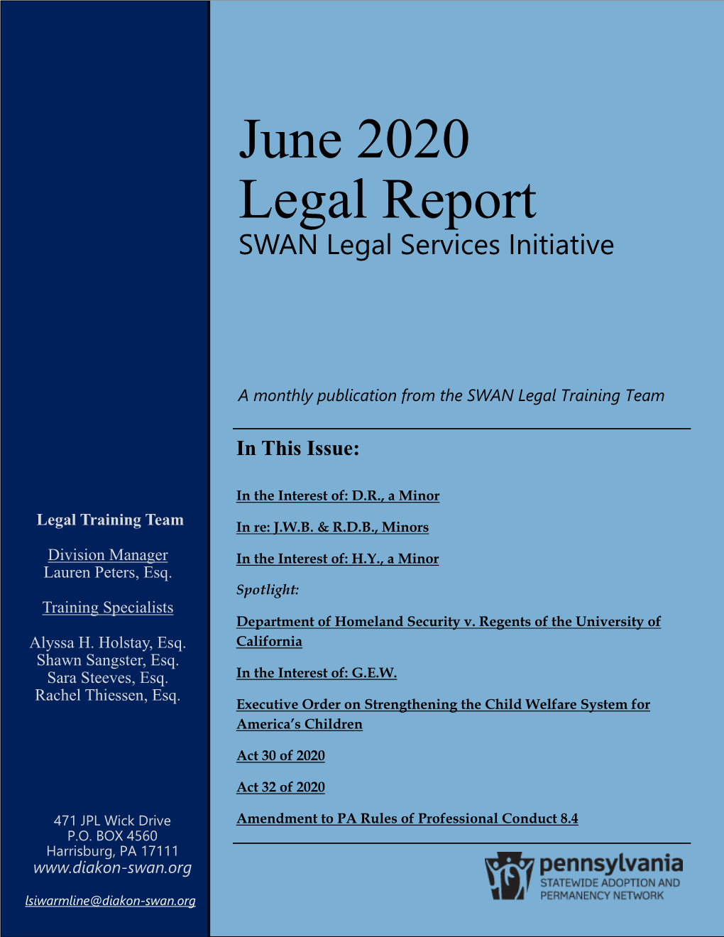 June 2020 Legal Report SWAN Legal Services Initiative