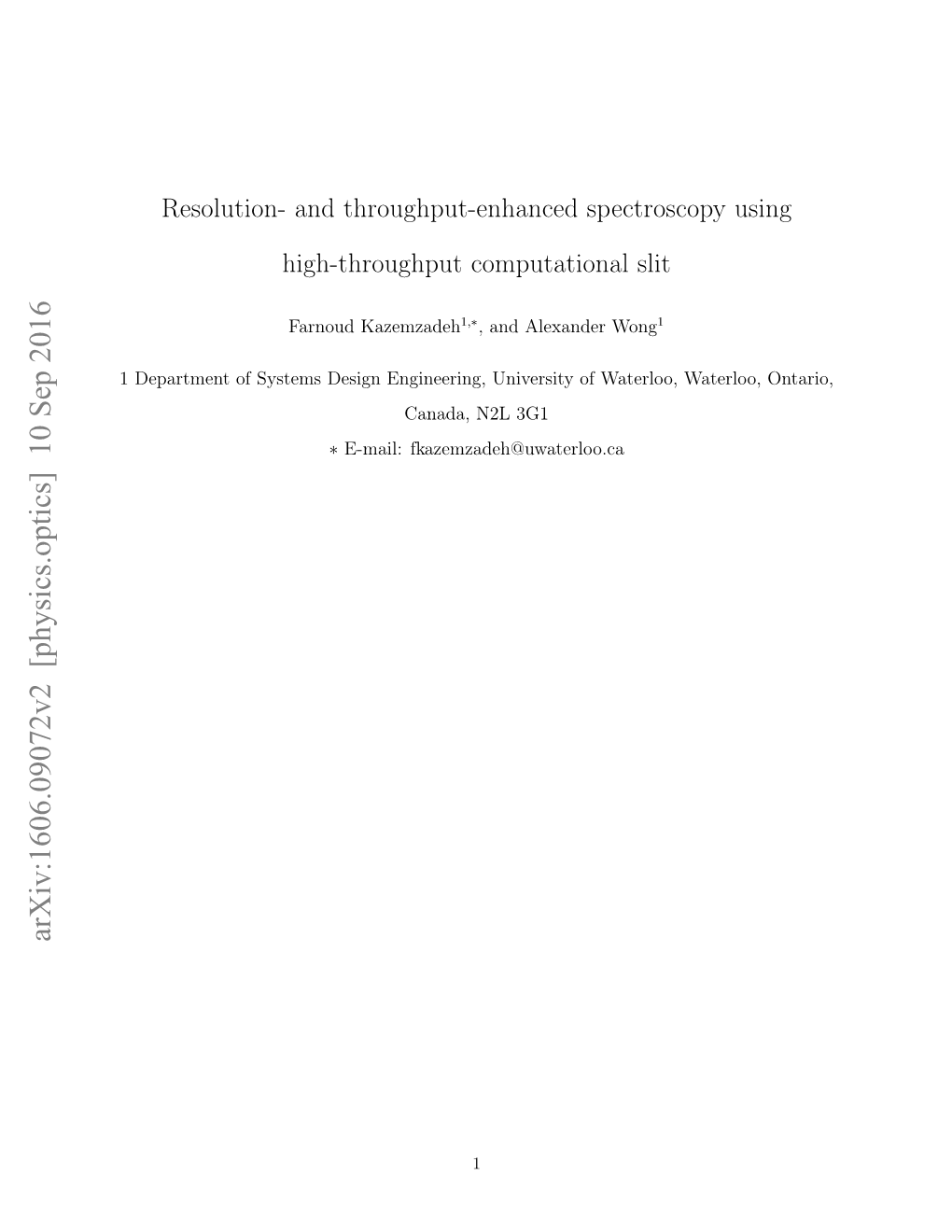 Resolution-And Throughput-Enhanced Spectroscopy Using High-Throughput