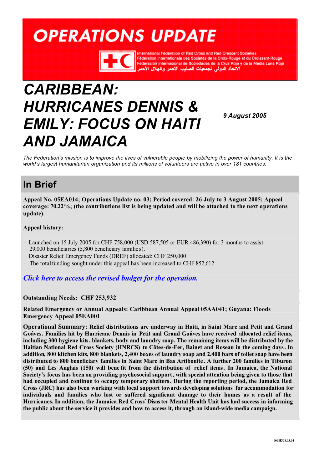 Caribbean: Hurricanes Dennis & Emily