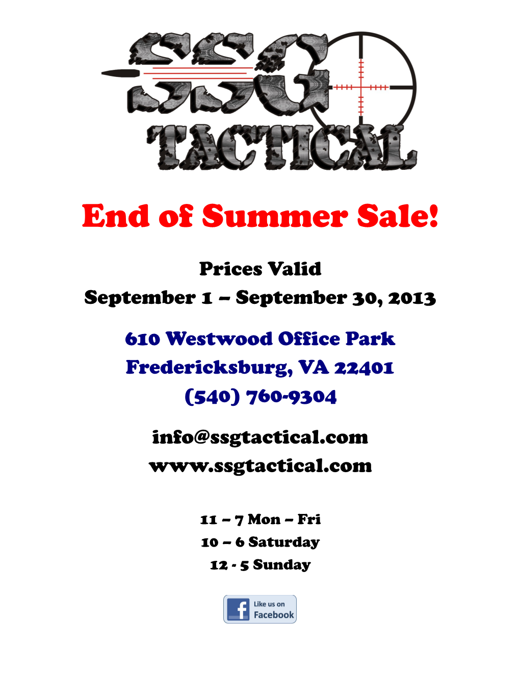 End of Summer Sale!