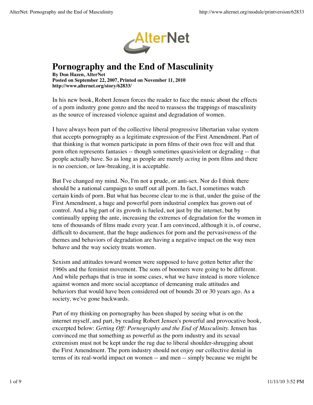 Pornography and the End of Masculinity