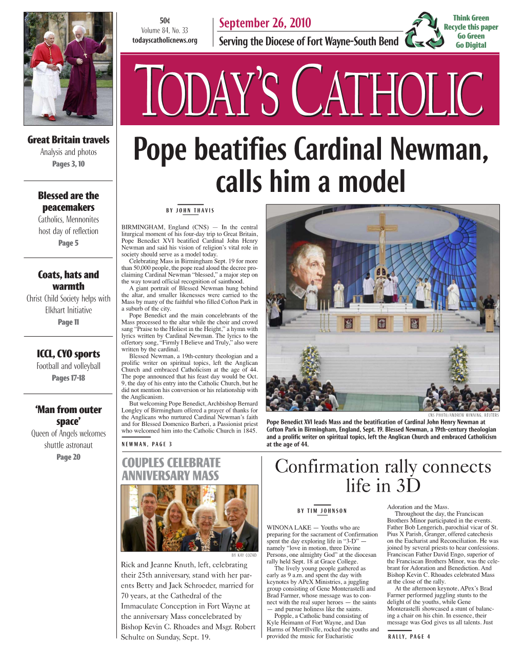 Pope Beatifies Cardinal Newman, Calls Him a Model