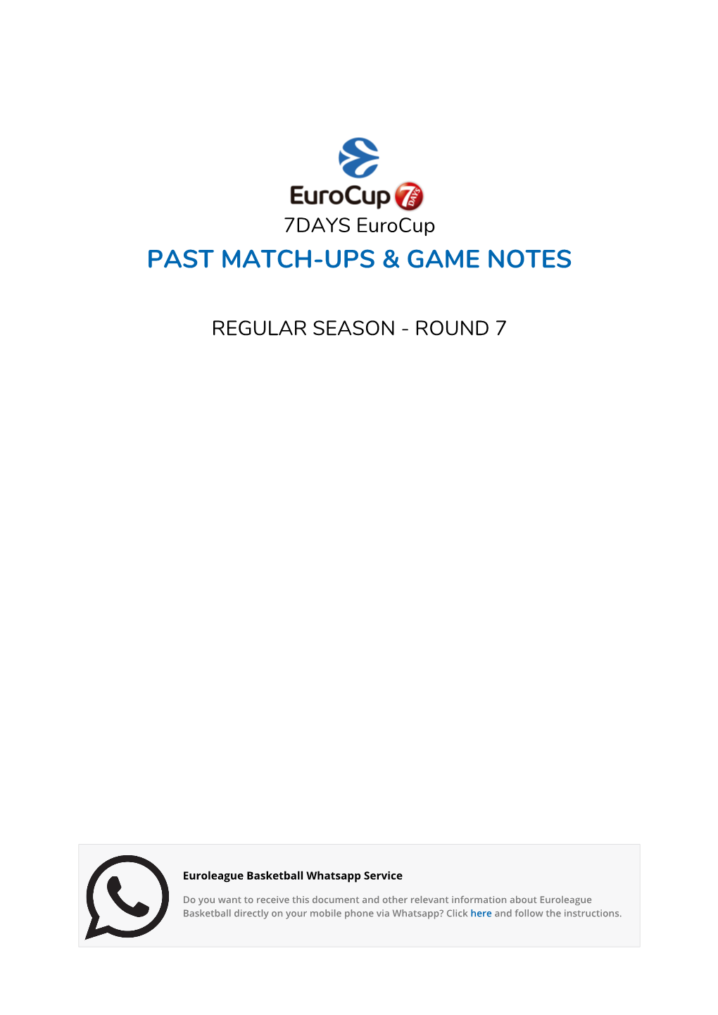 Past Match-Ups & Game Notes