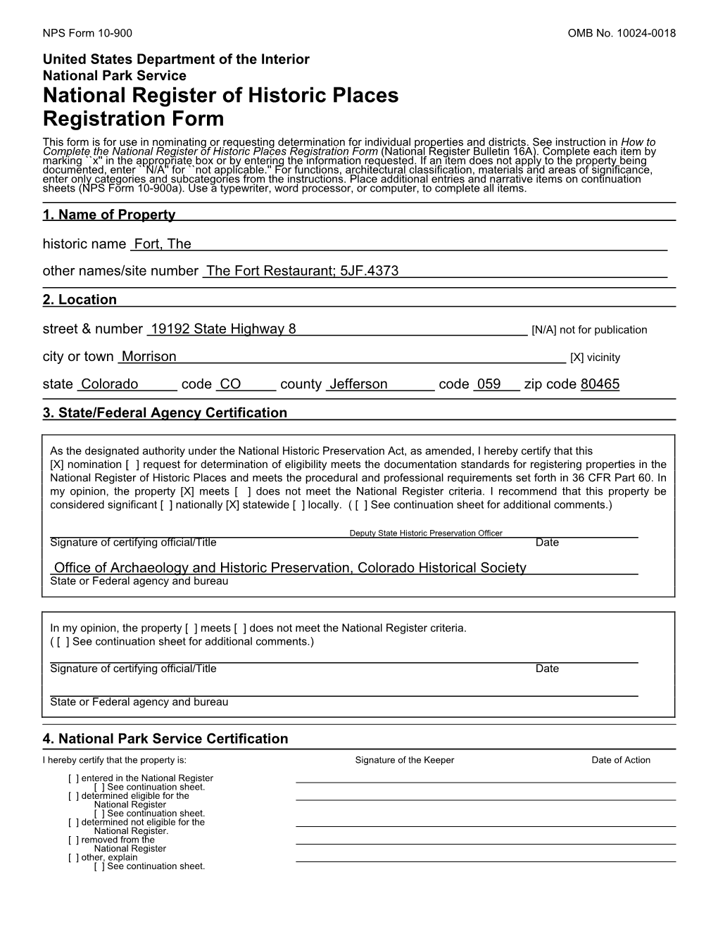 National Register of Historic Places Registration Form