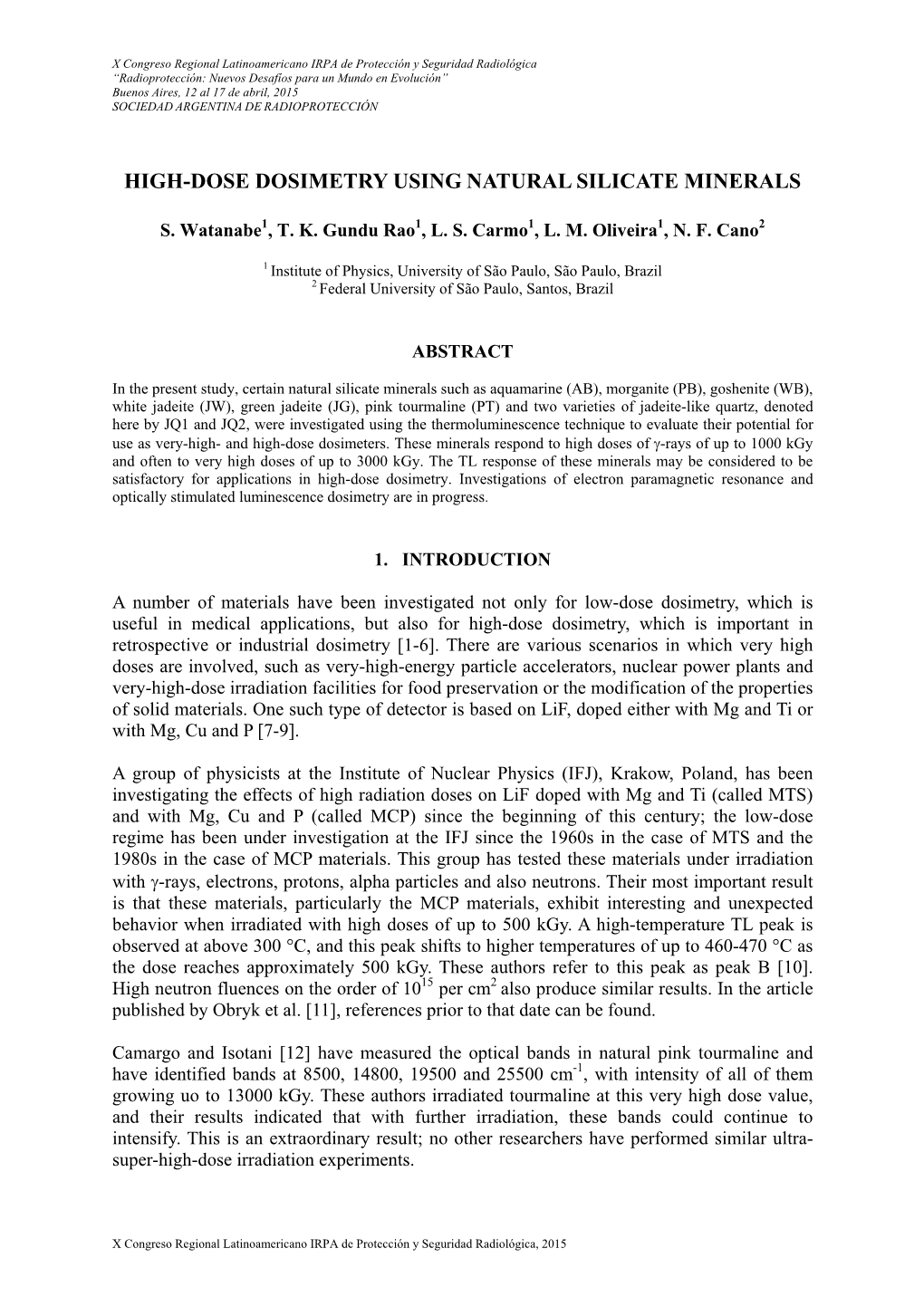 High-Dose Dosimetry Using Natural Silicate Minerals