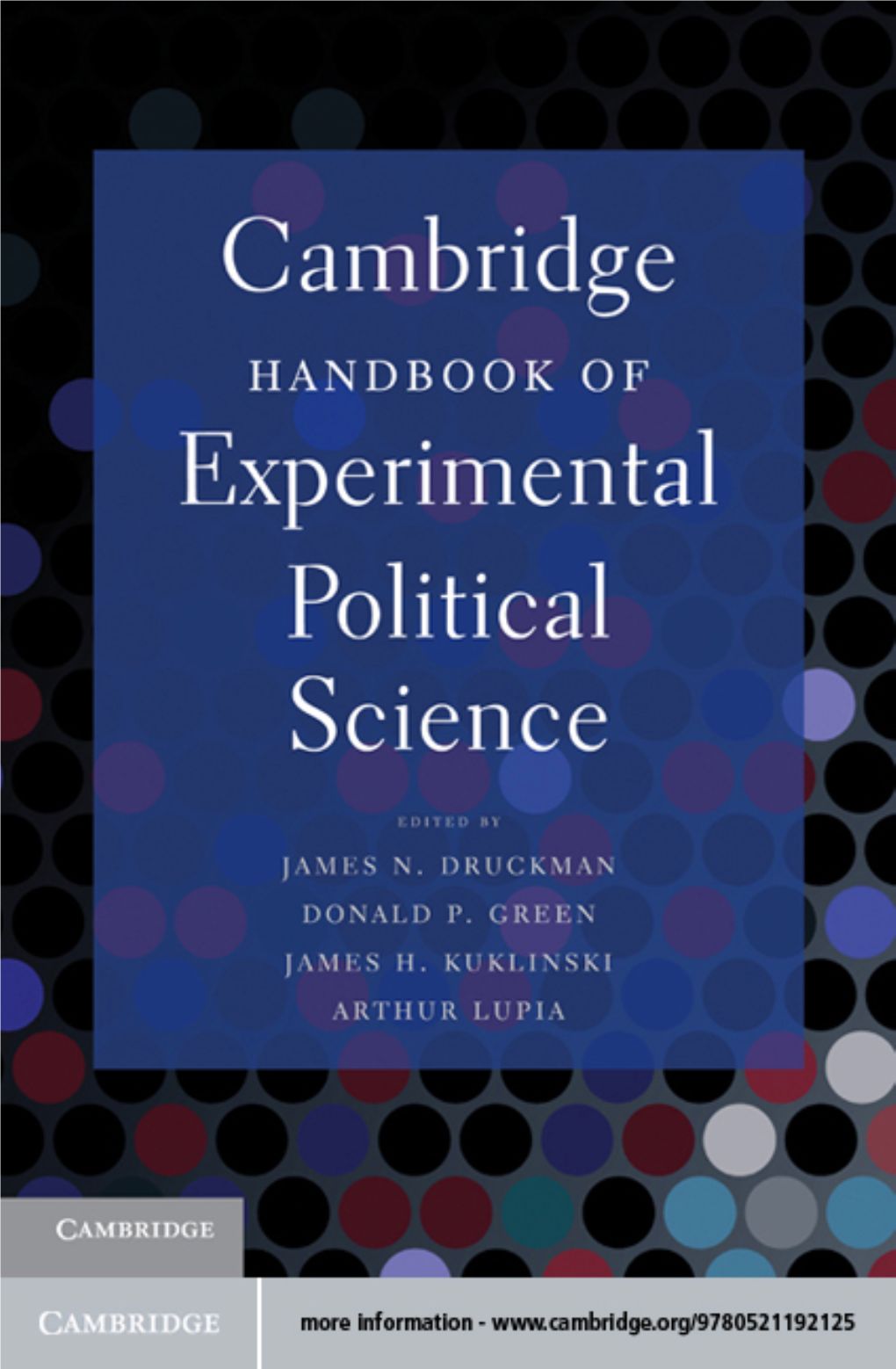 Cambridge Handbook of Experimental Political Science