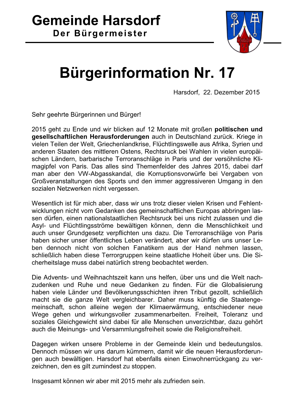 Bürgerinformation Nr. 17