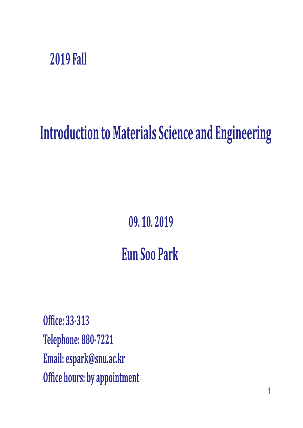 Introduction to Materials Science and Engineering