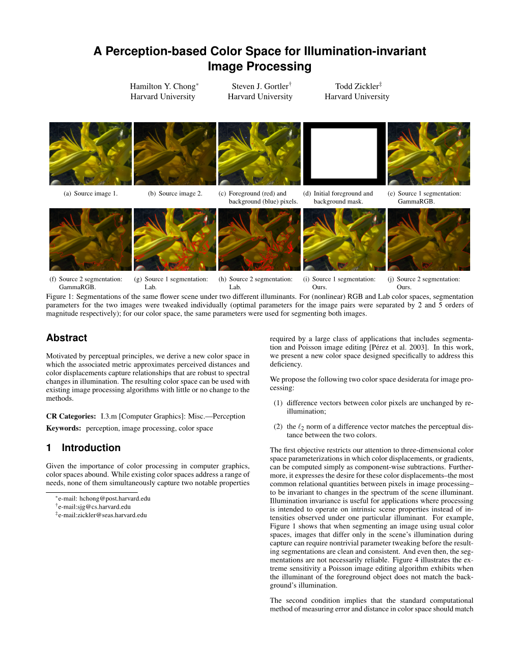 A Perception-Based Color Space for Illumination-Invariant Image Processing