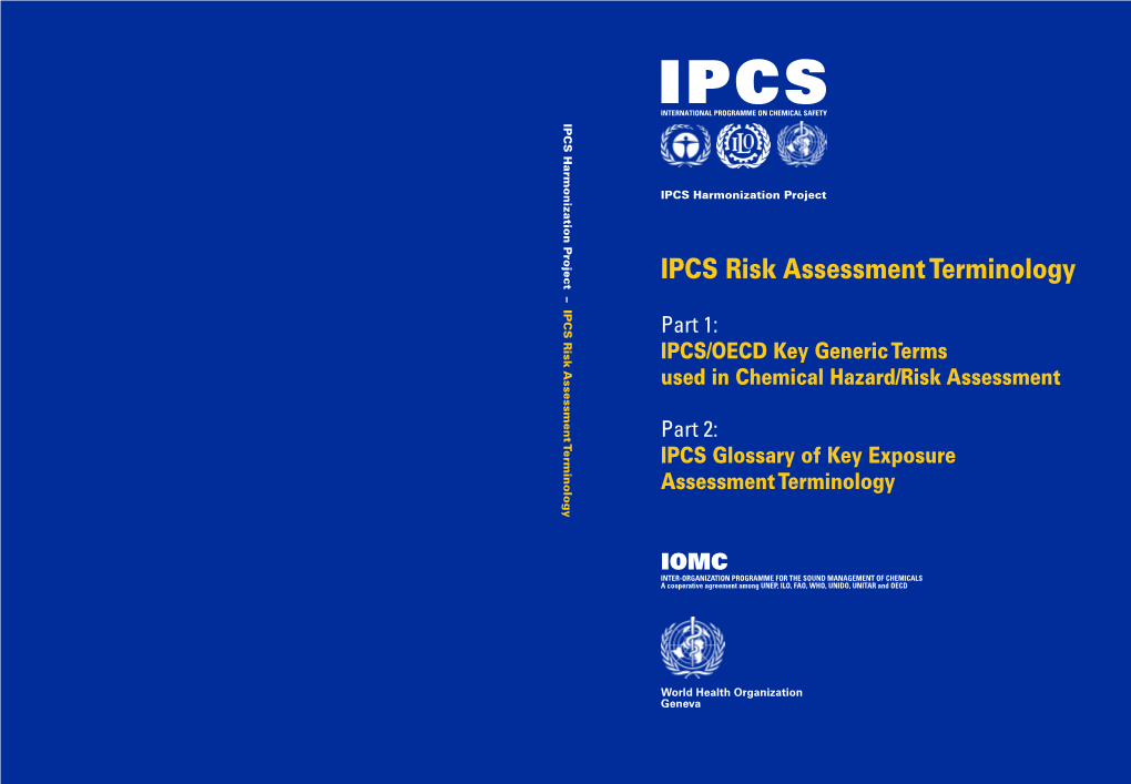 IPCS Risk Assessment Terminology