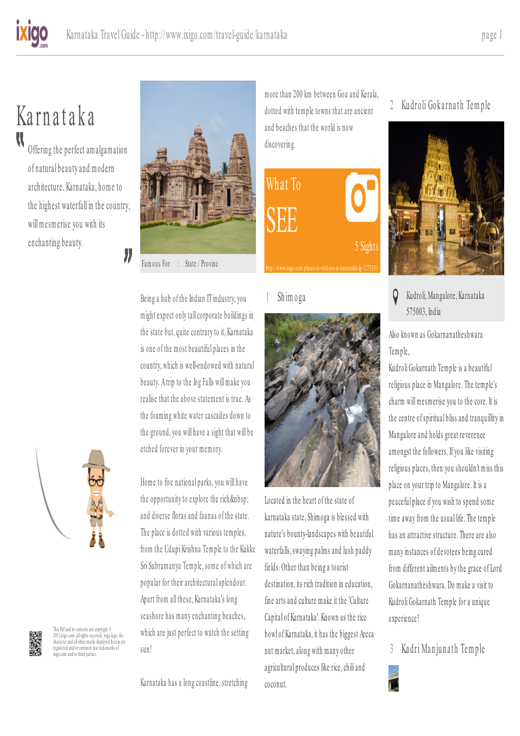 Karnataka Travel Guide - Page 1