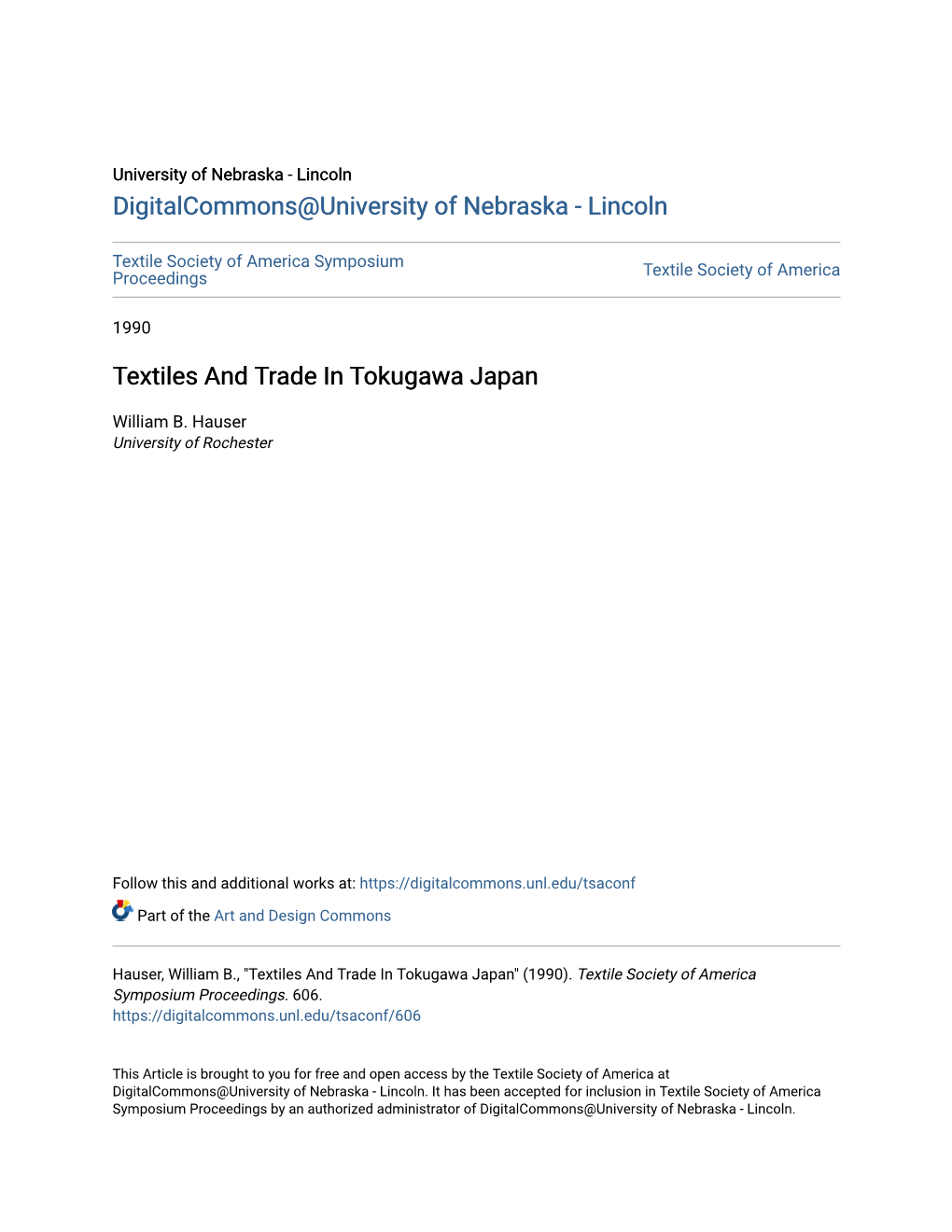 Textiles and Trade in Tokugawa Japan