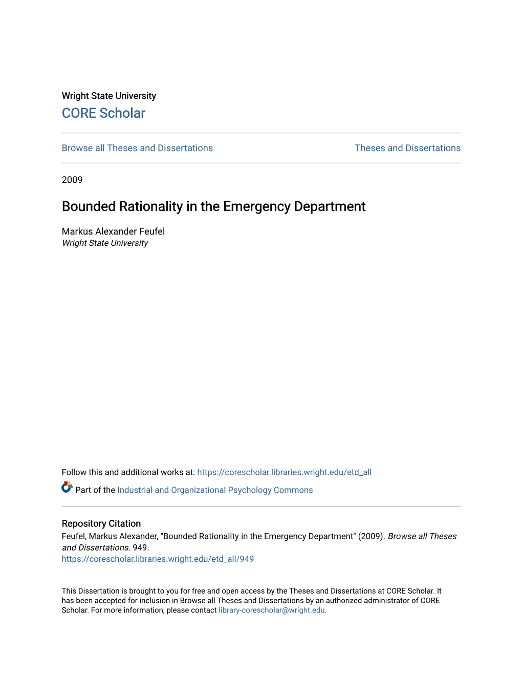 Bounded Rationality in the Emergency Department