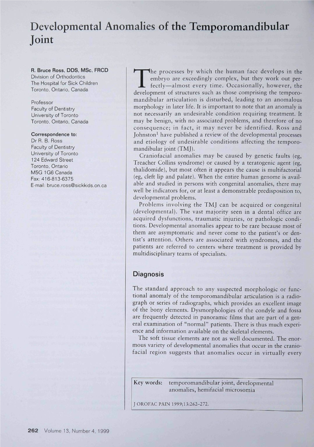 Developmental Anomalies of the Temporomandibular Joint