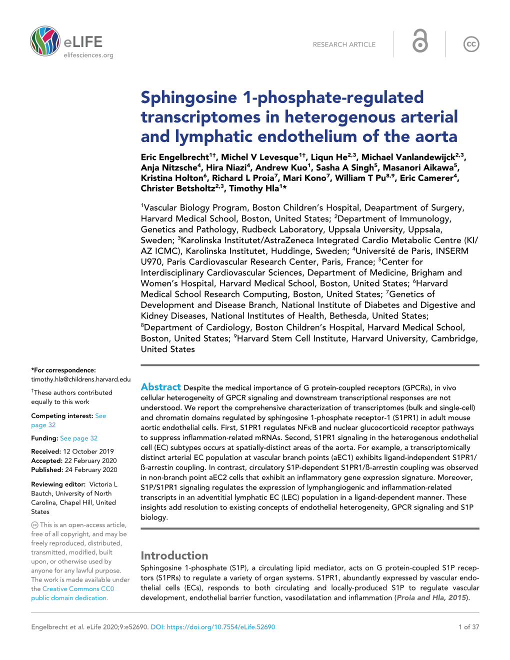 Sphingosine 1-Phosphate-Regulated Transcriptomes in Heterogenous