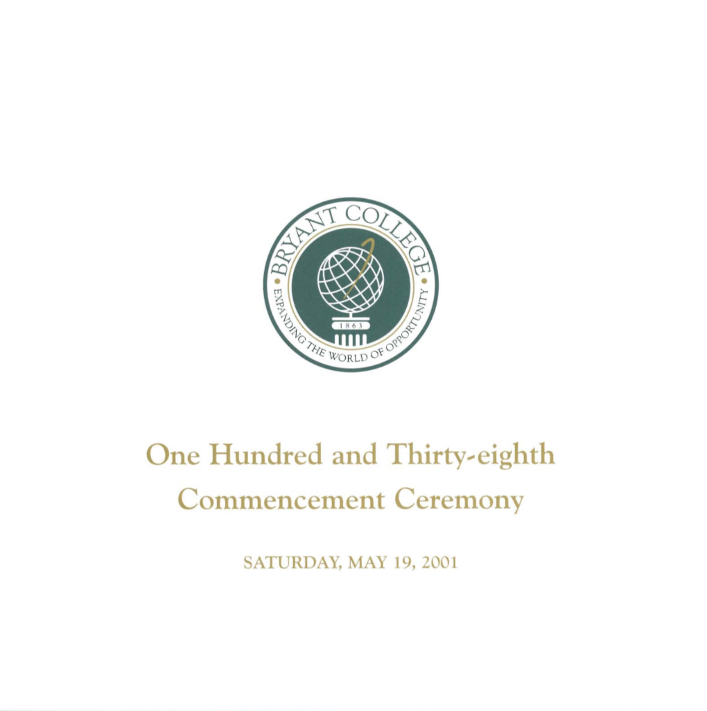 Undergraduate Commencement Exercises Program, May 19, 2001