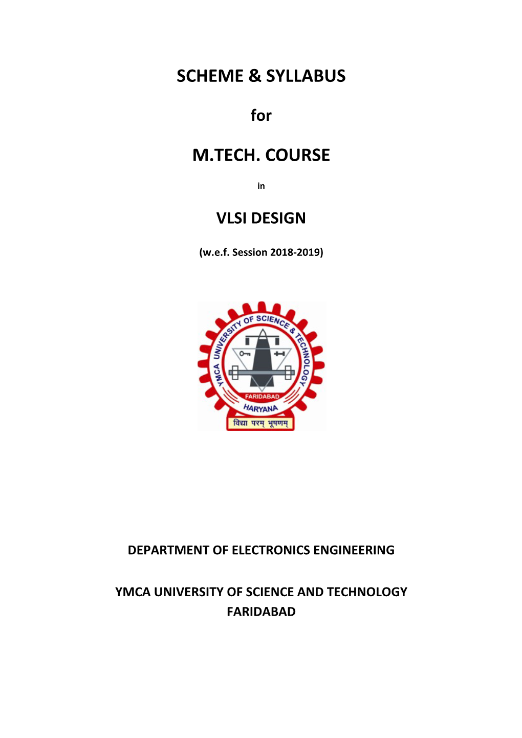 Scheme & Syllabus M.Tech. Course