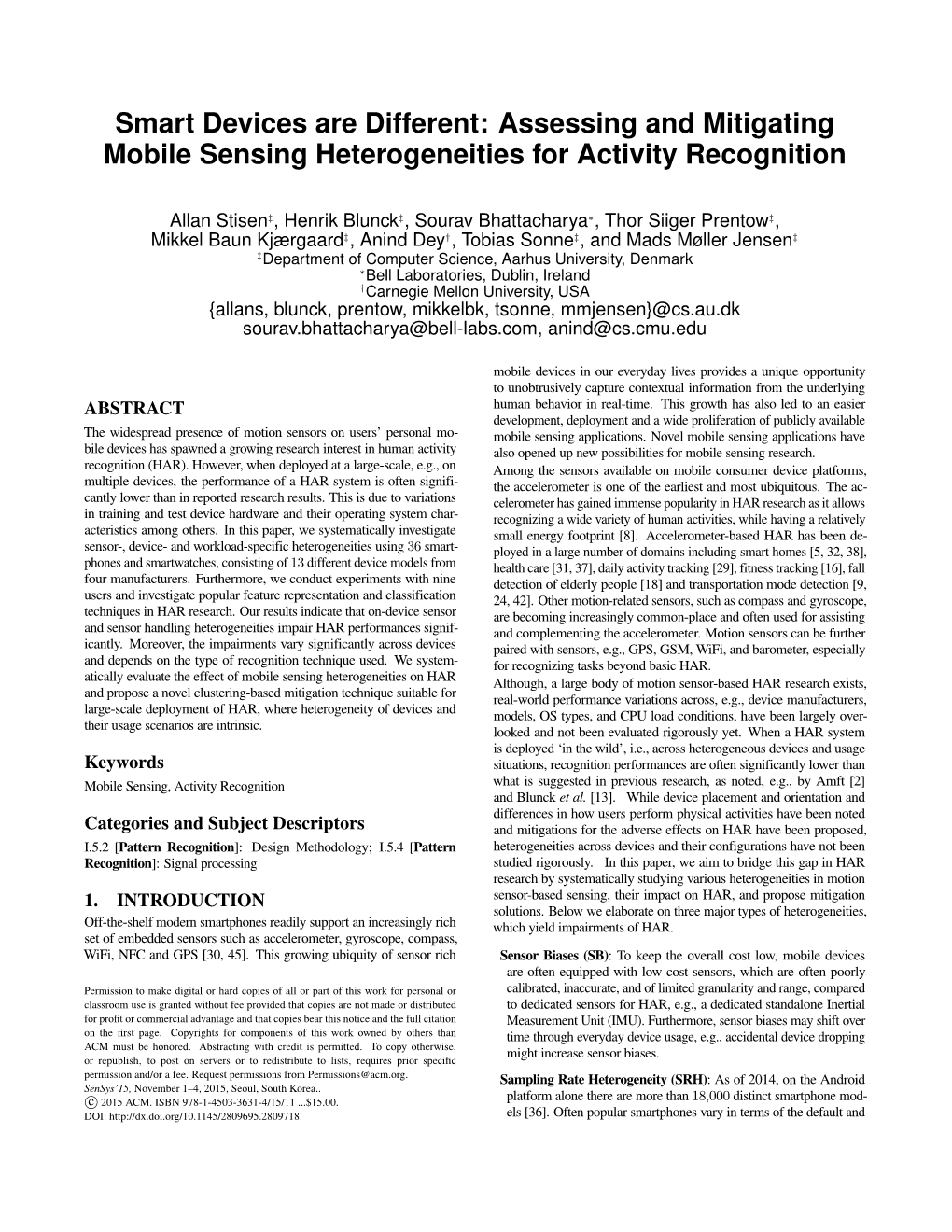 Assessing and Mitigating Mobile Sensing Heterogeneities for Activity Recognition