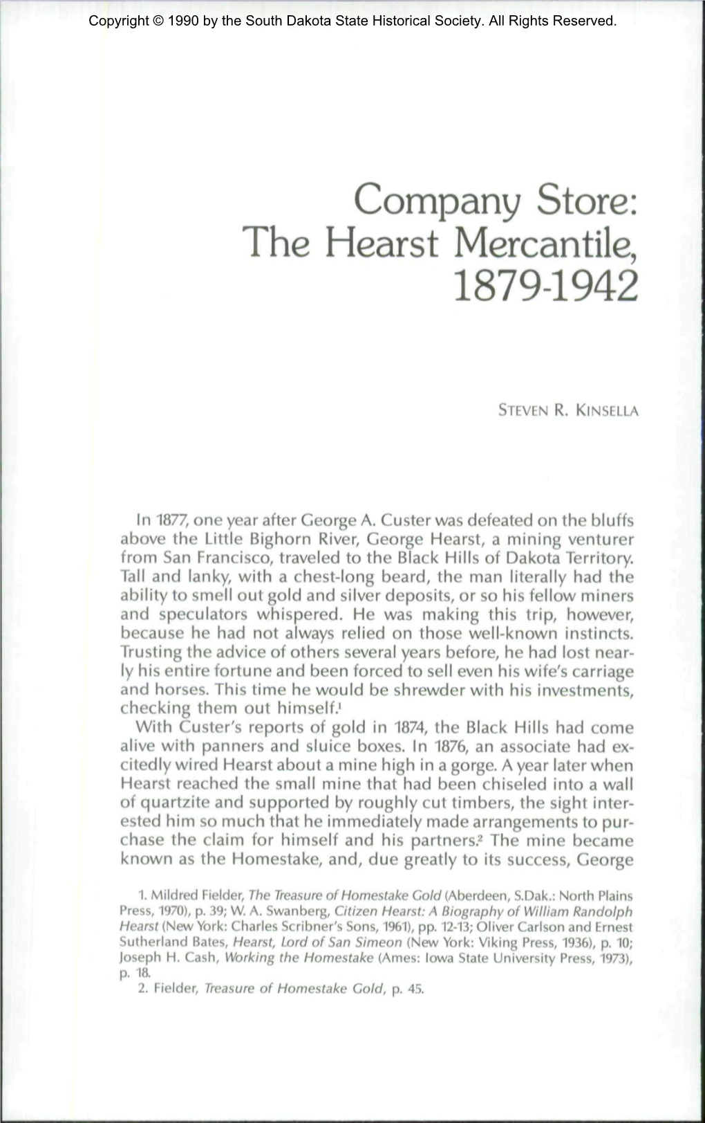 Company Store: the Hearst Mercantile, 1879-1942