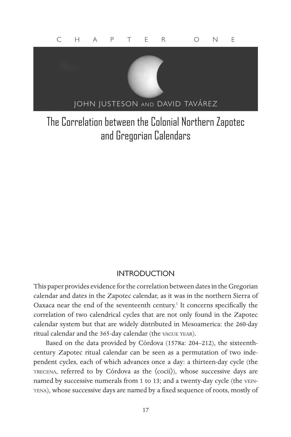 The Correlation Between the Colonial Northern Zapotec and Gregorian Calendars