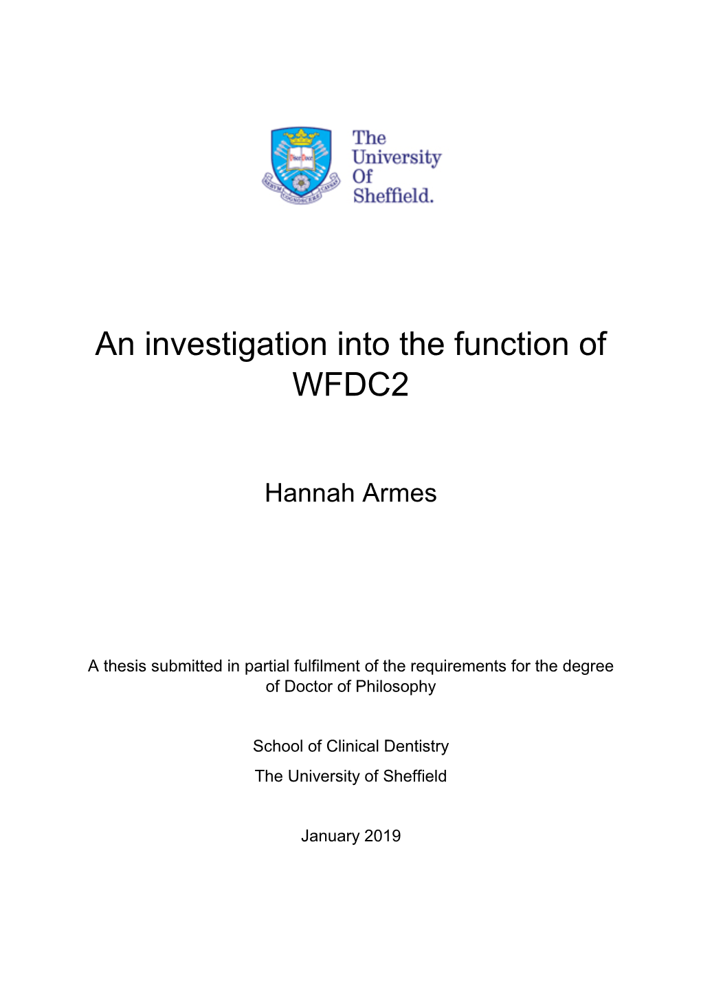 An Investigation Into the Function of WFDC2