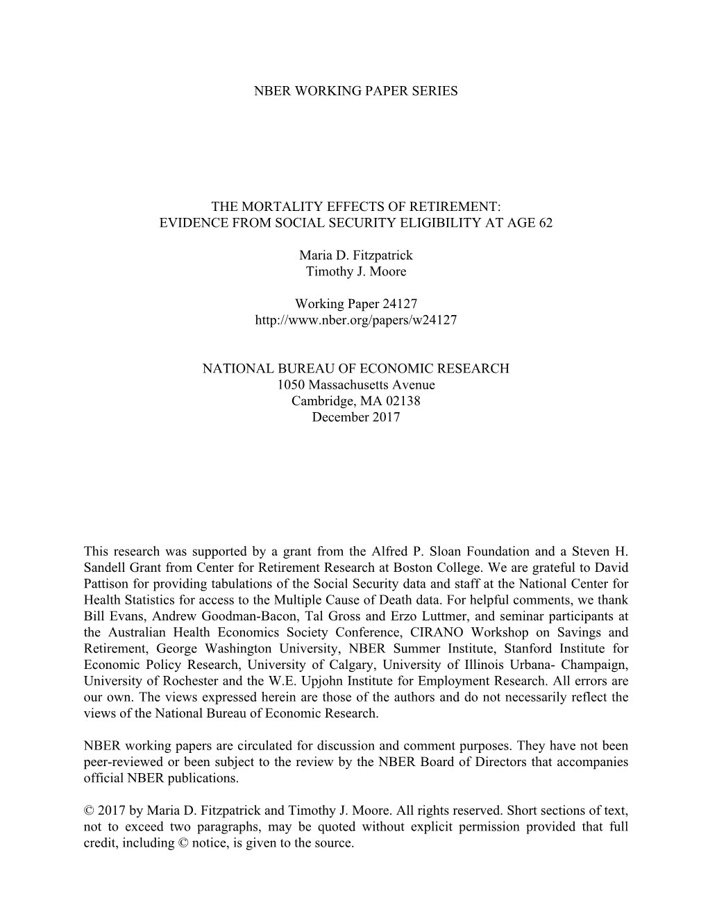 The Mortality Effects of Retirement: Evidence from Social Security Eligibility at Age 62