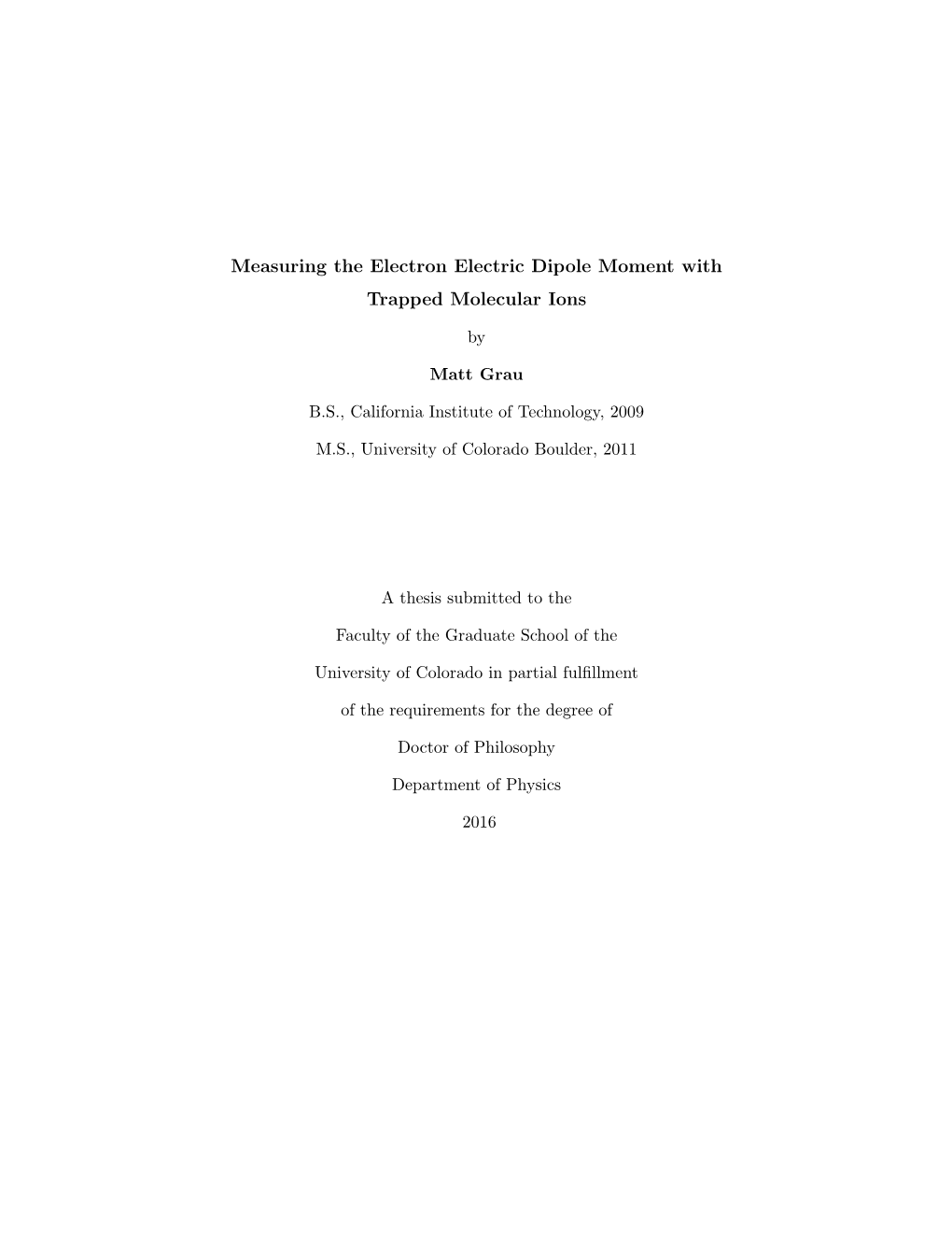 Measuring the Electron Electric Dipole Moment with Trapped Molecular Ions