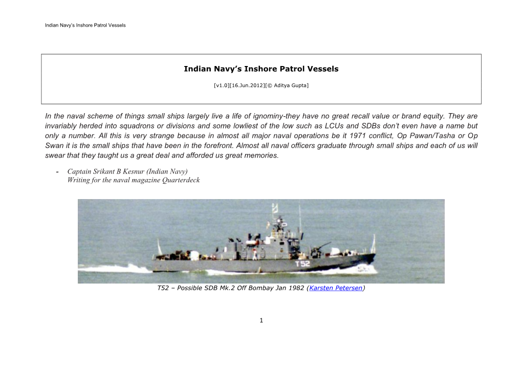 Indian Navy Inshore Patrol Vessels