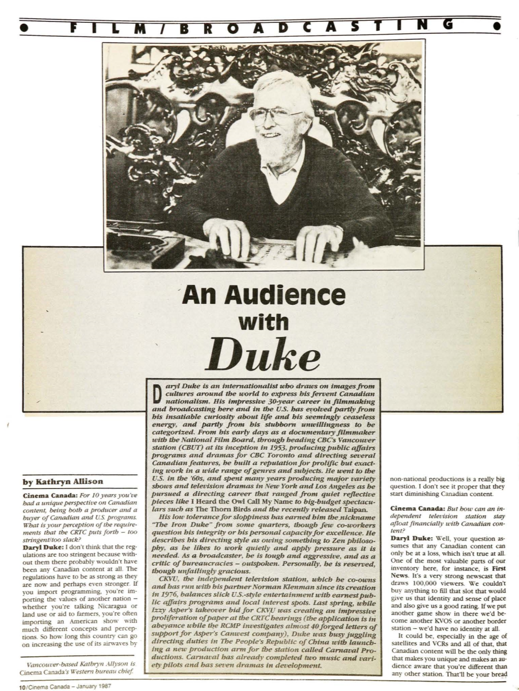 'An Audience with Duke Aryl Duke Is an Internationa:#St Who Draws on Images from Cultures Around the World to Expt'ess His Fervent Canp4ian D