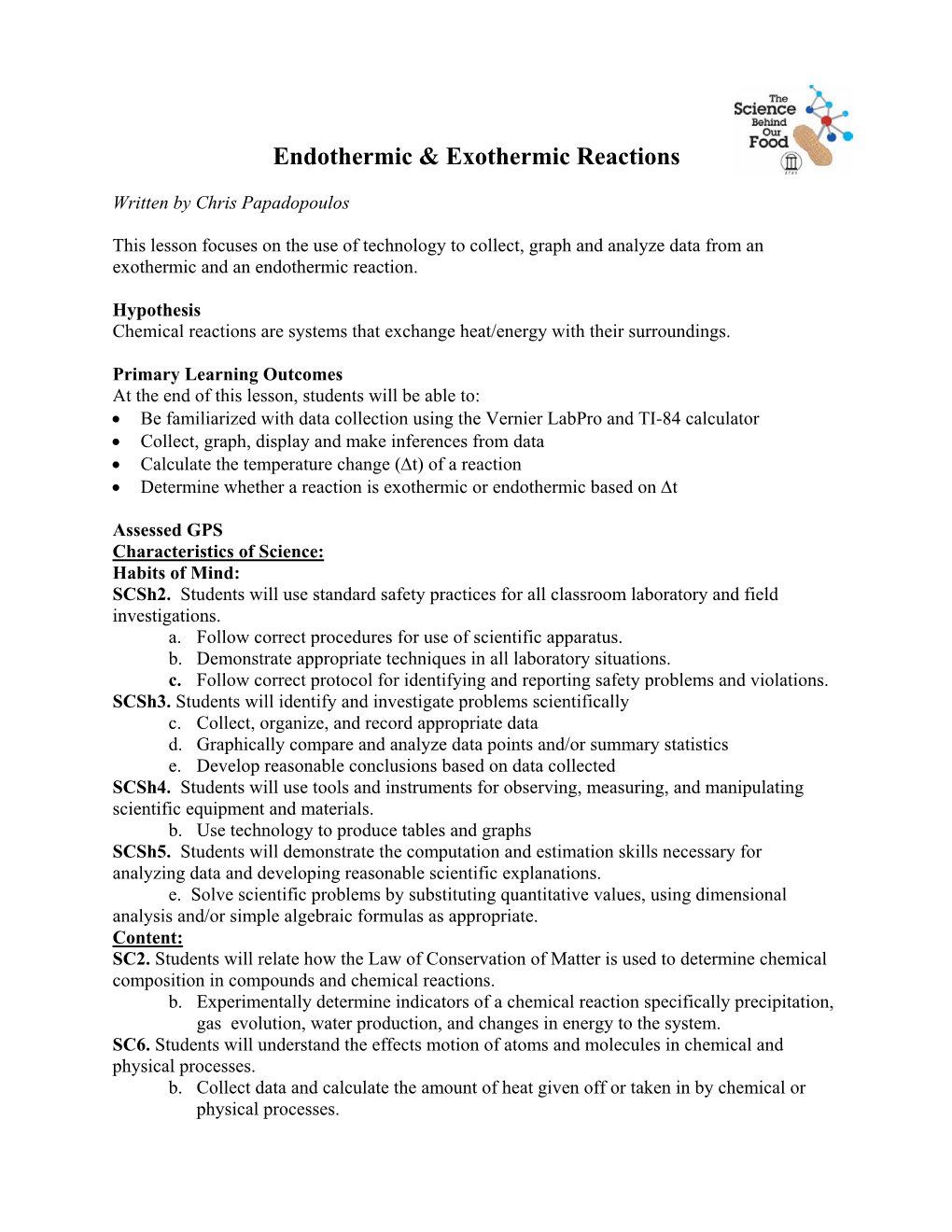 Endothermic & Exothermic Reactions