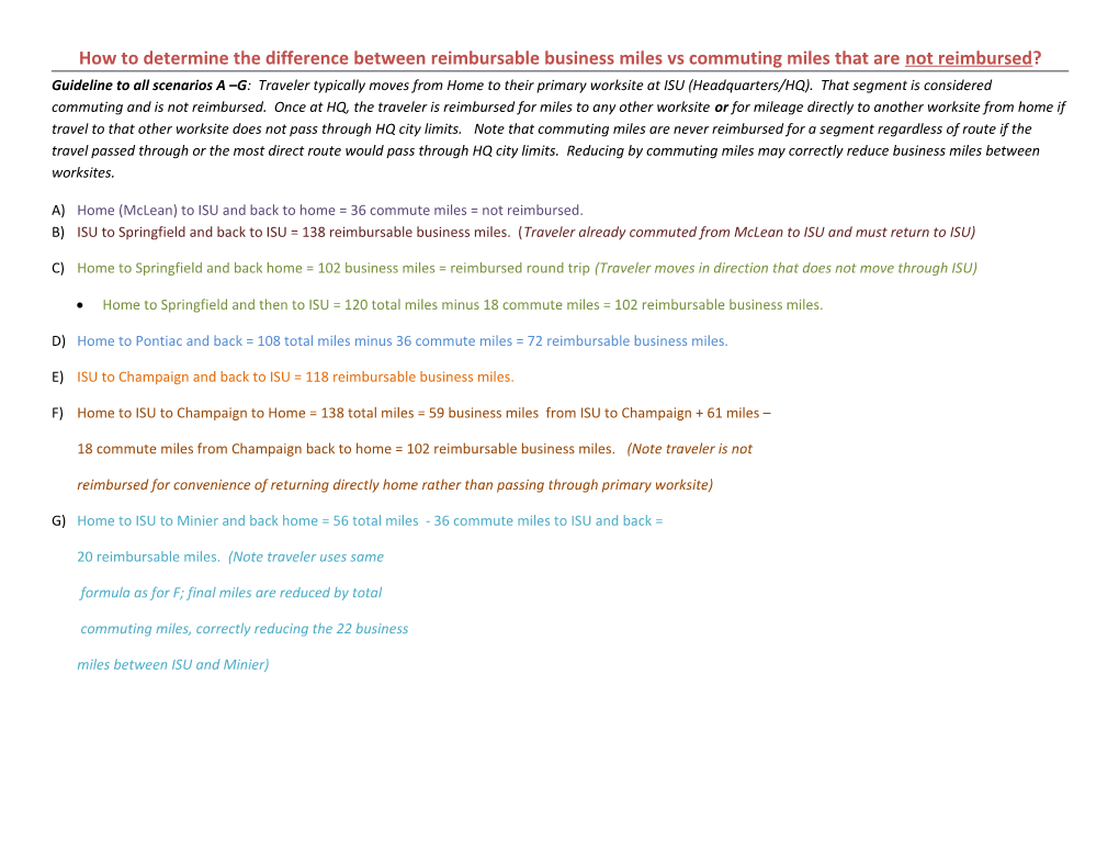 How to Determine the Difference Between Reimbursable Business Miles Vs Commuting Miles