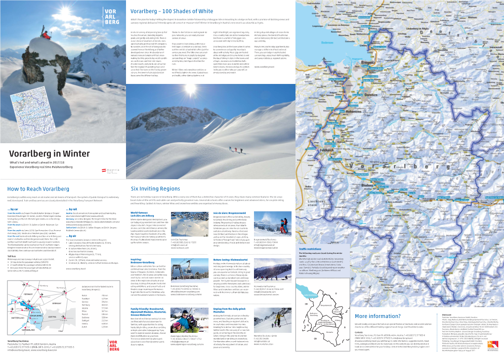 Vorarlberg in Winter What’S Hot and What’S Ahead in 2017/18 Experience Vorarlberg Real Time #Visitvorarlberg