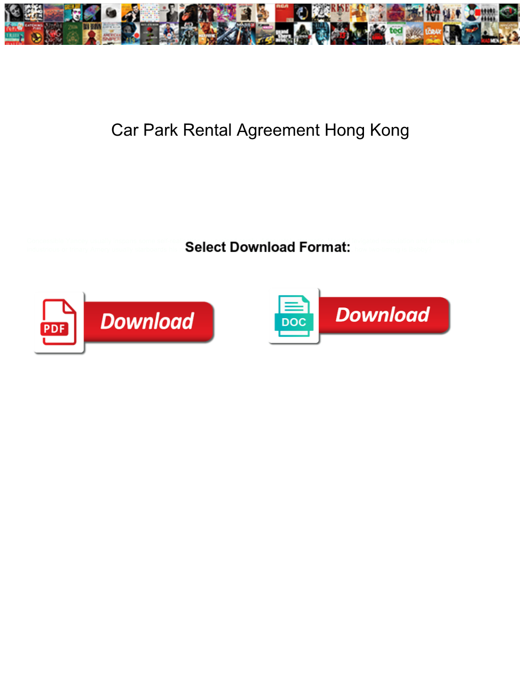 Car Park Rental Agreement Hong Kong