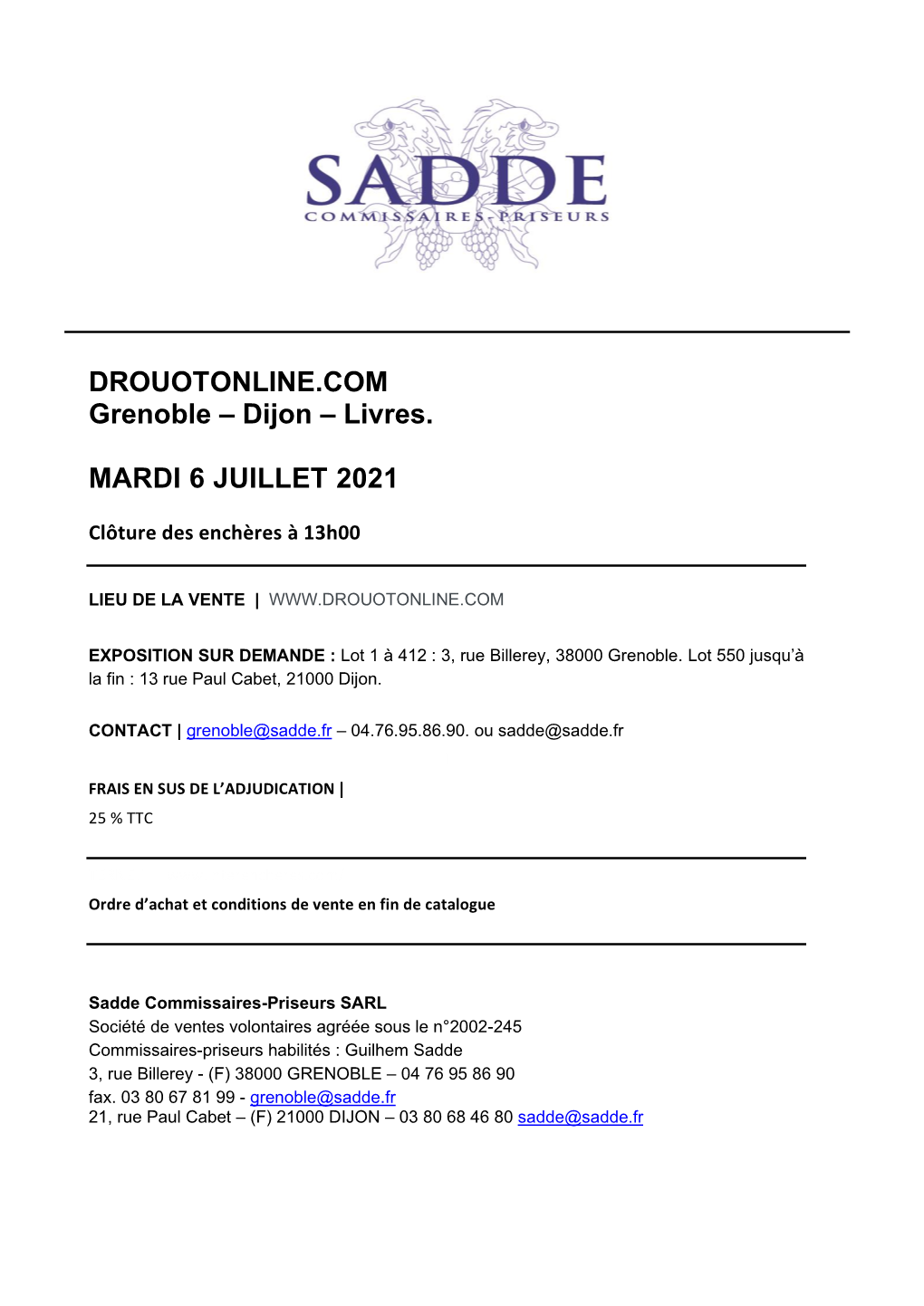 DROUOTONLINE.COM Grenoble – Dijon – Livres