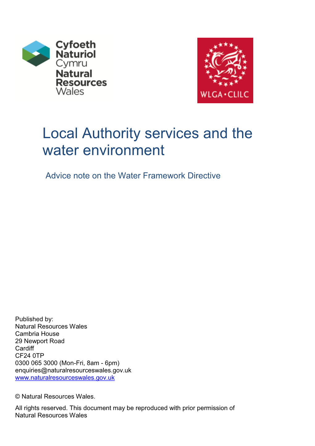 Local Authority Services and the Water Environment