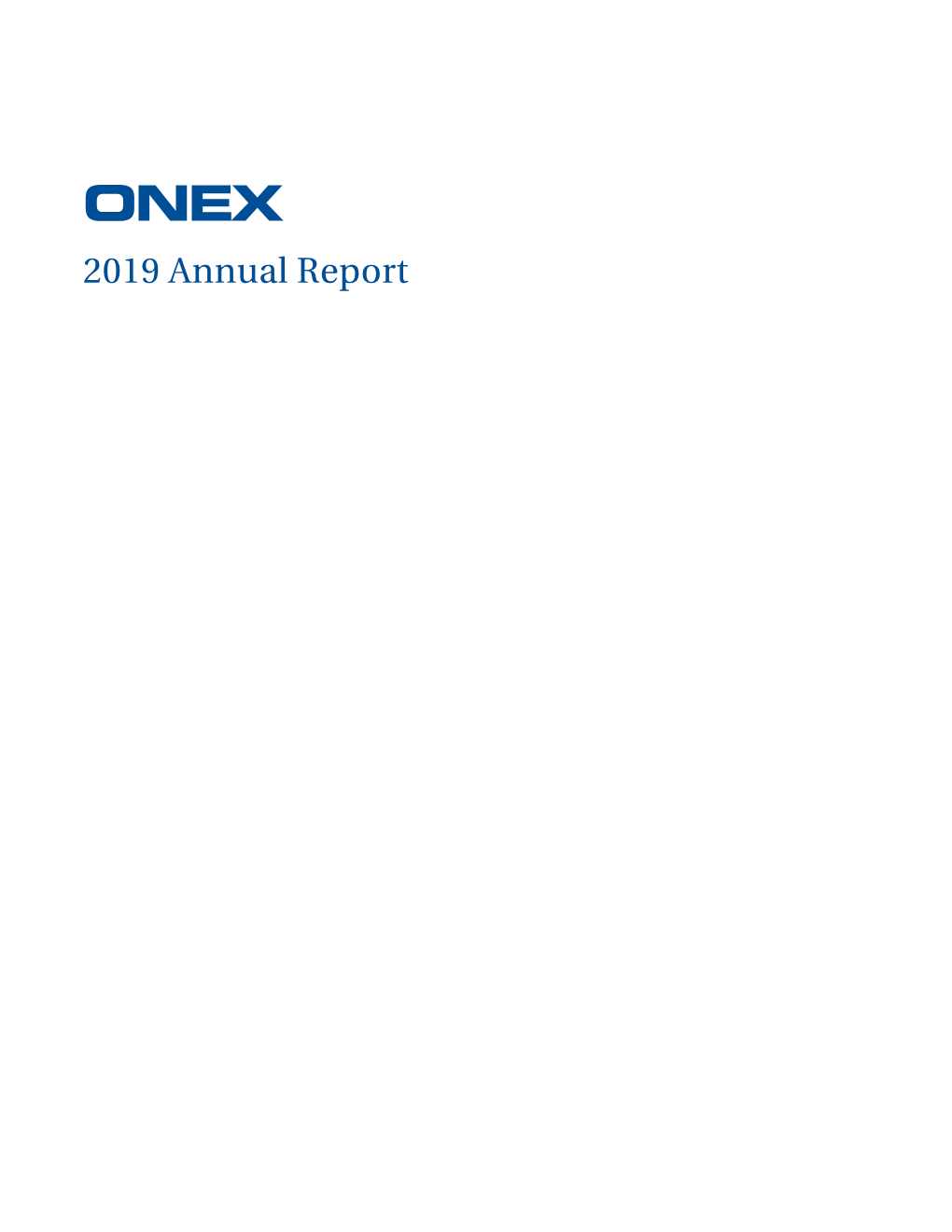 2019 Annual Report CHAIRMAN’S LETTER
