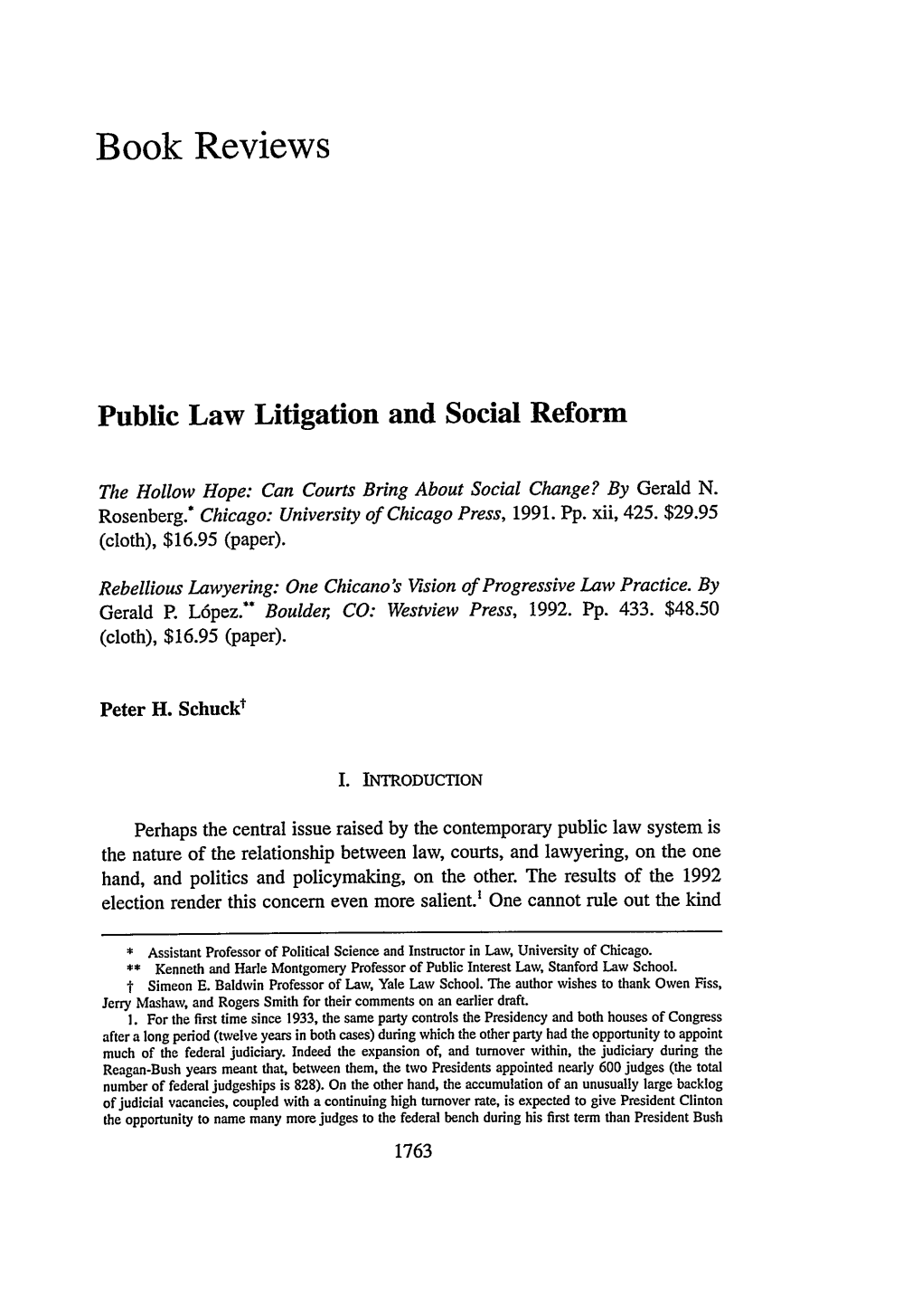 Public Law Litigation and Social Reform