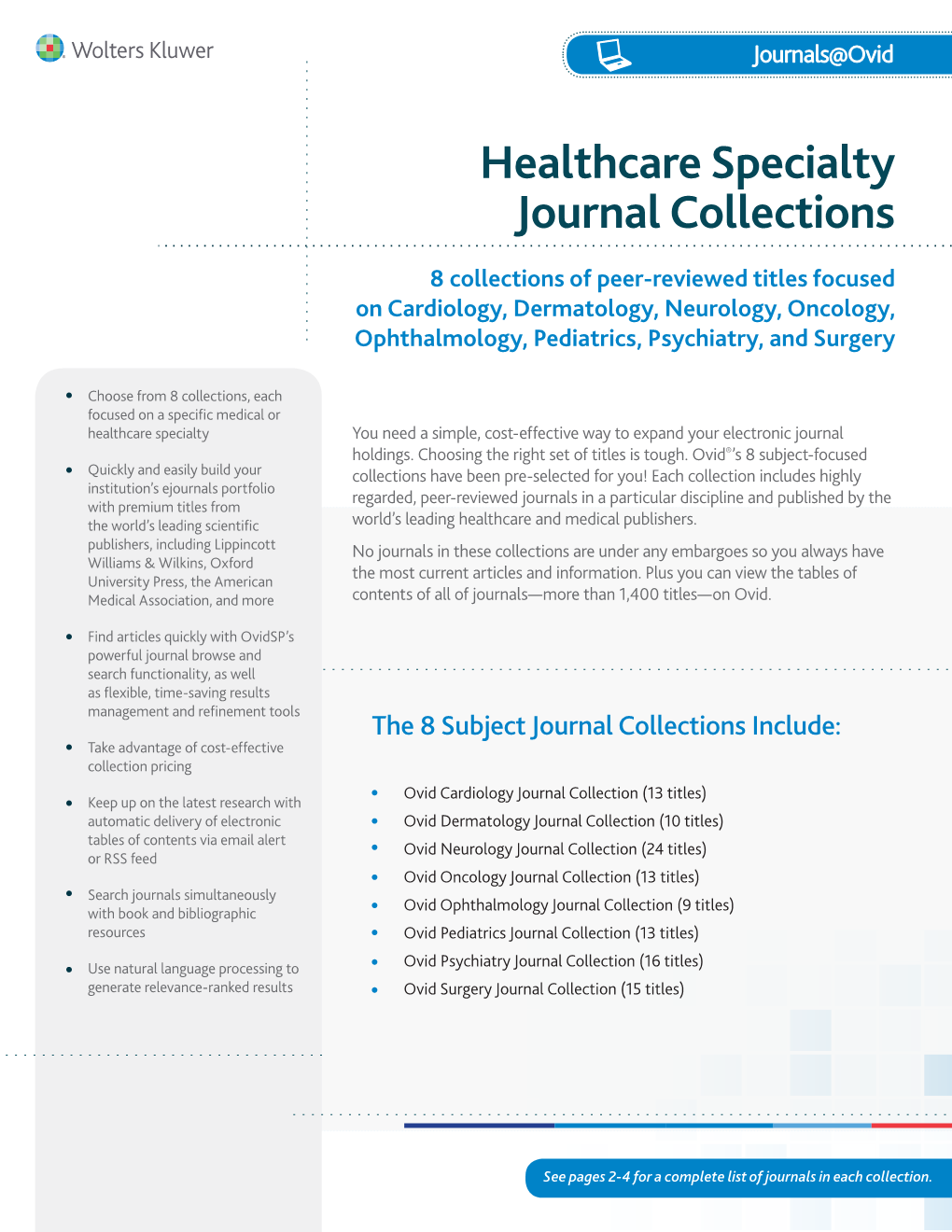Healthcare Specialty Journal Collections