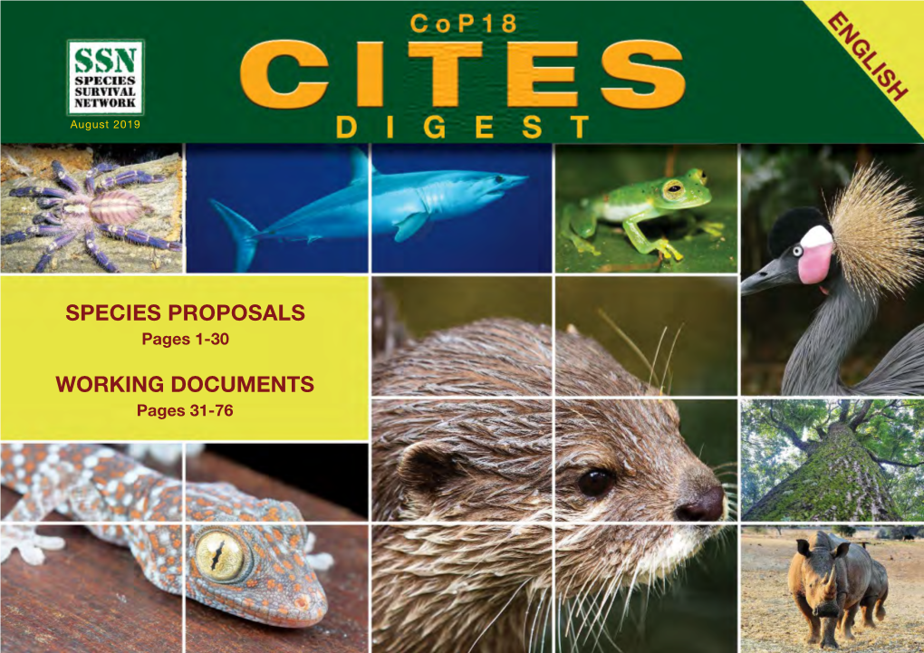 Species Proposals Working Documents