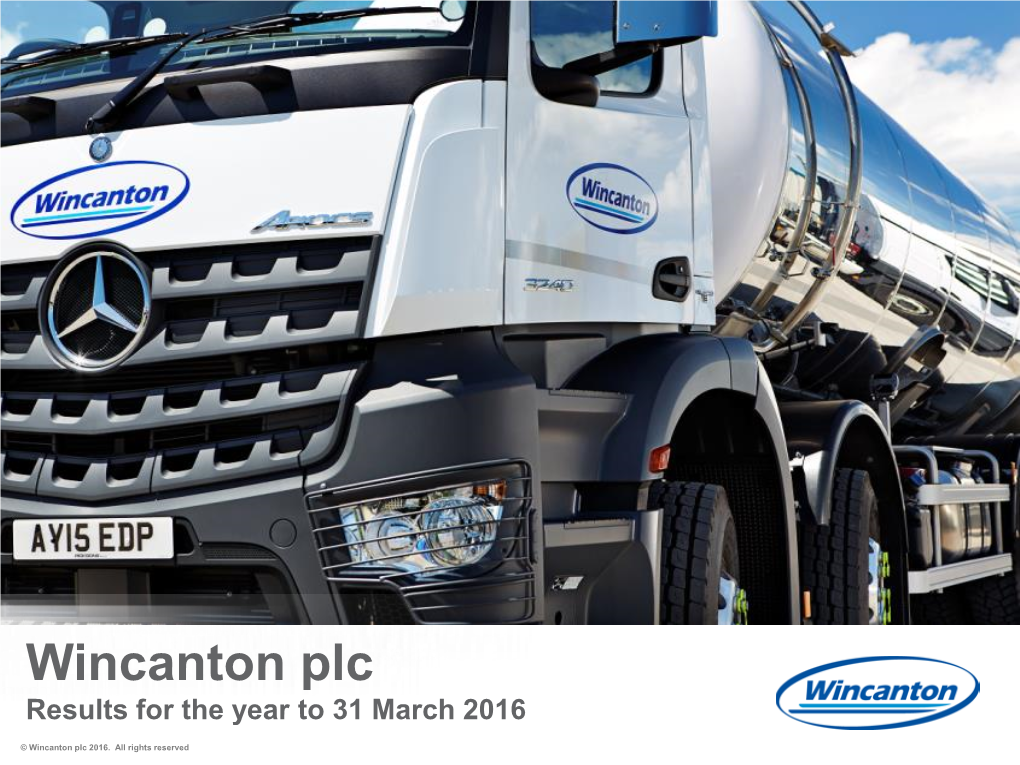 Wincanton Plc Results for the Year to 31 March 2016