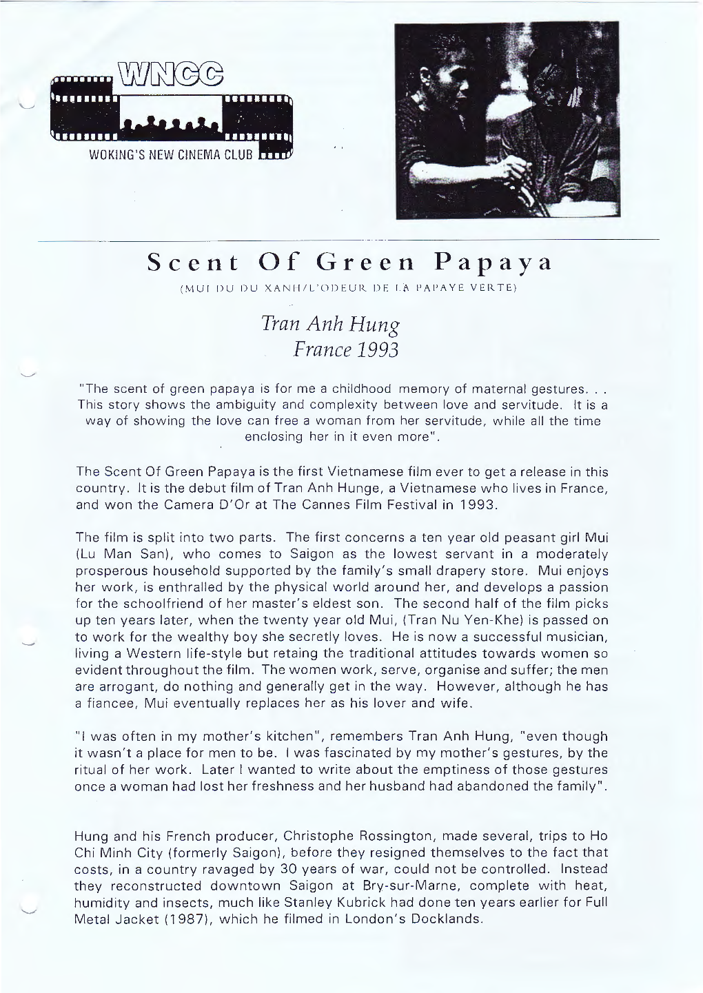 Scent of Green Papaya (MU I DU J)U XAN!-1/L'oj)EUIZ