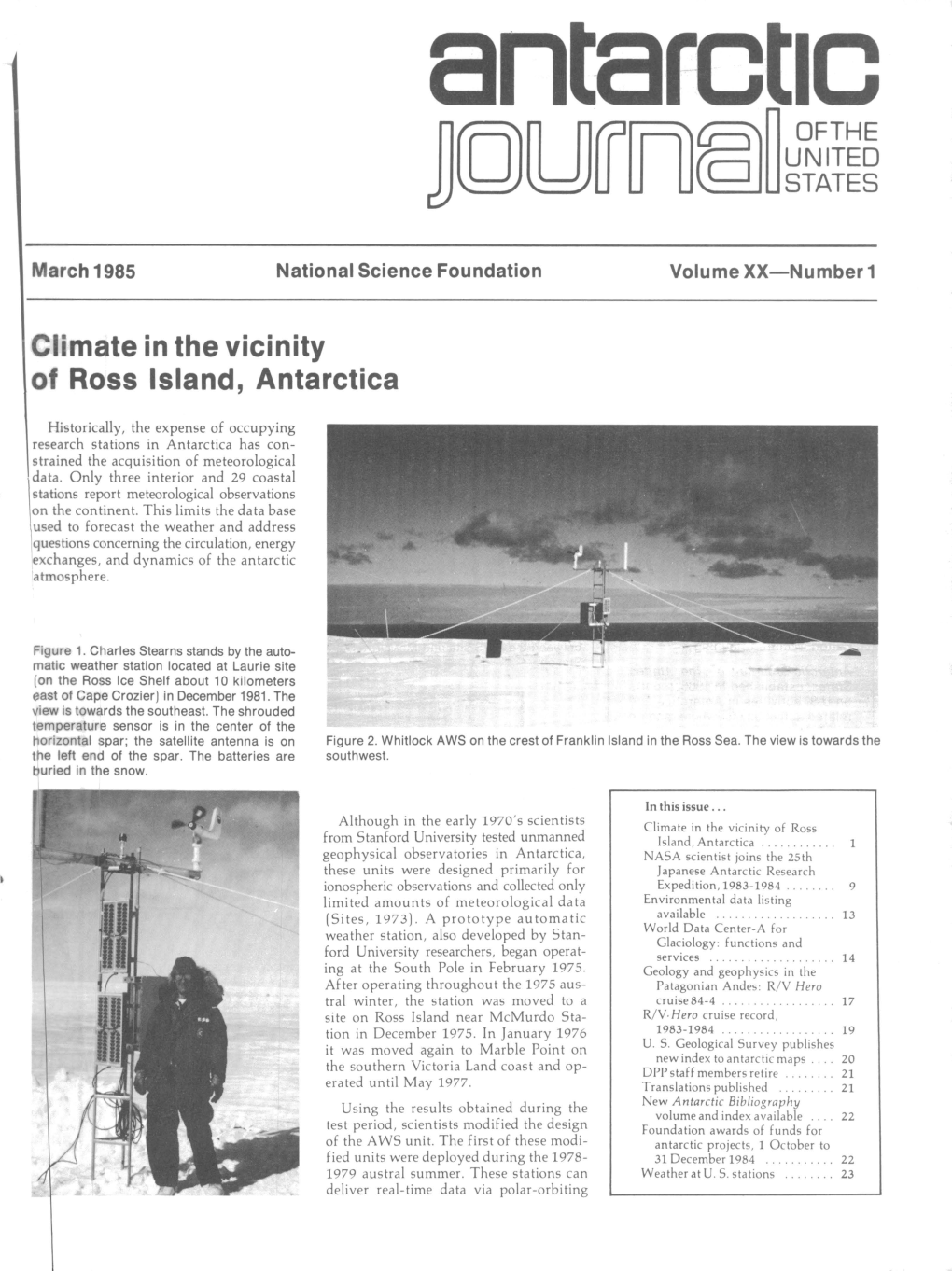 Climate in the Vicinity of Ross Island, Antarctica