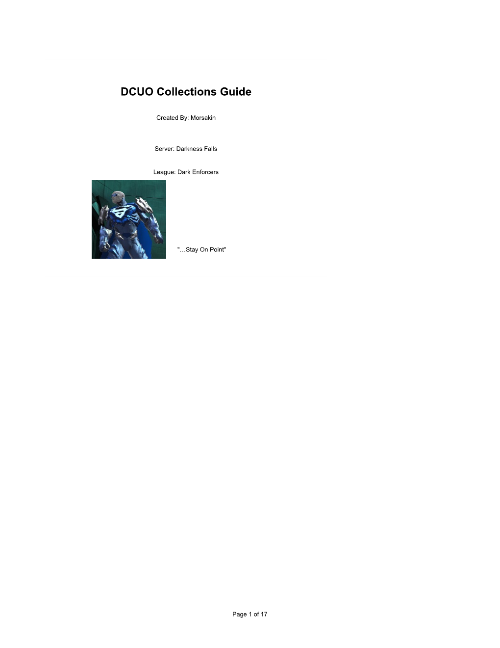 DCUO Collections Guide